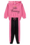 Conjunto Moletom Peluciado Infantil Feminino Little Princess - Rosa