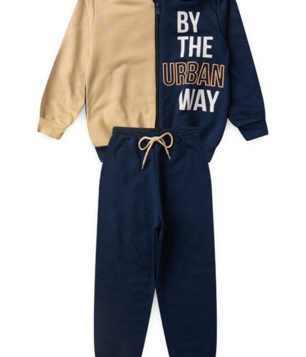 Conjunto Moletom Peluciado Infantil Masculino Urban - Marinho