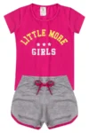 Conjunto Infantil Feminino Verão Little More - Pink