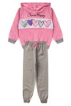 Conjunto Moletom Peluciado Infantil Feminino Choose Happy - Rosa - 2