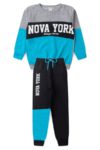 Conjunto Moletom Peluciado Infantil Masculino New York - Mescla