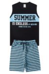 Conjunto Infantil Verao Masculino Regata Summer - Preto