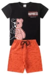 Conjunto Infantil Verão Masculino Hapiness - Preto