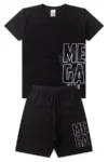 Conjunto Infantil Verao Masculino Mega - Preto