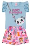 Conjunto Infantil Verao Feminino Sweet Moments - Azul
