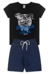 Conjunto Infantil Verão Masculino Primitive Overlords - Preto